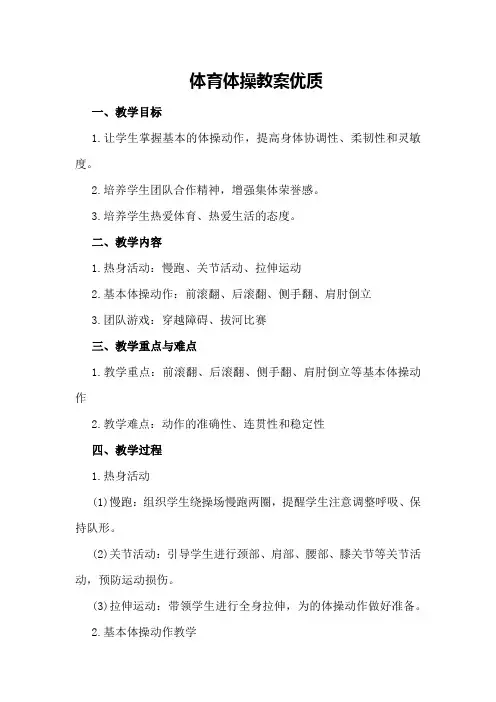 体育体操教案优质