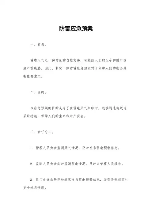 防雷应急预案