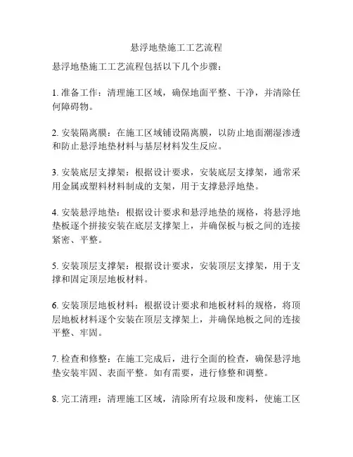 悬浮地垫施工工艺流程