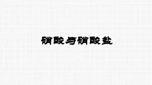 沪科版高中化学《硝酸和硝酸盐》