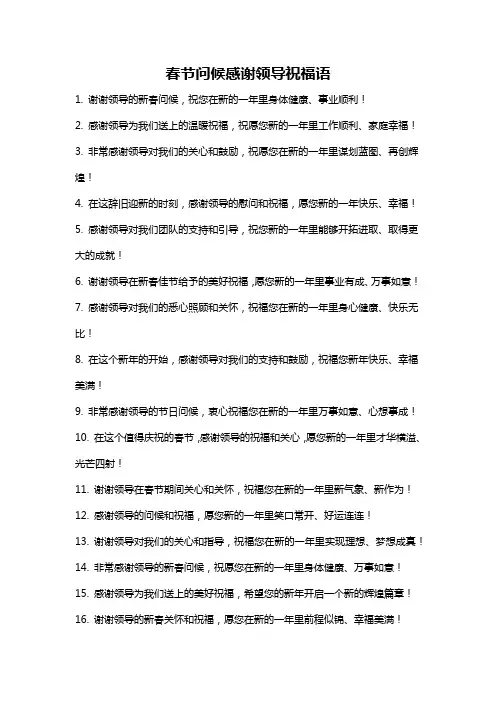 春节问候感谢领导祝福语