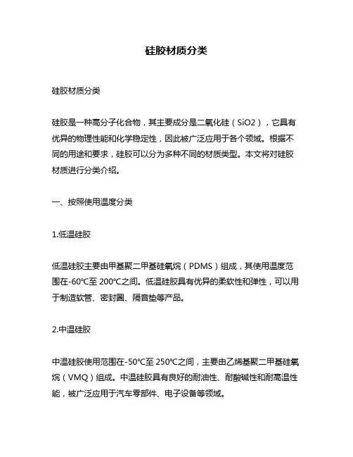 硅胶材质分类