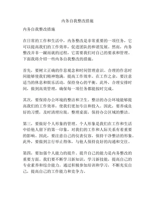 内务自我整改措施