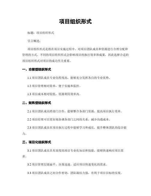 项目组织形式
