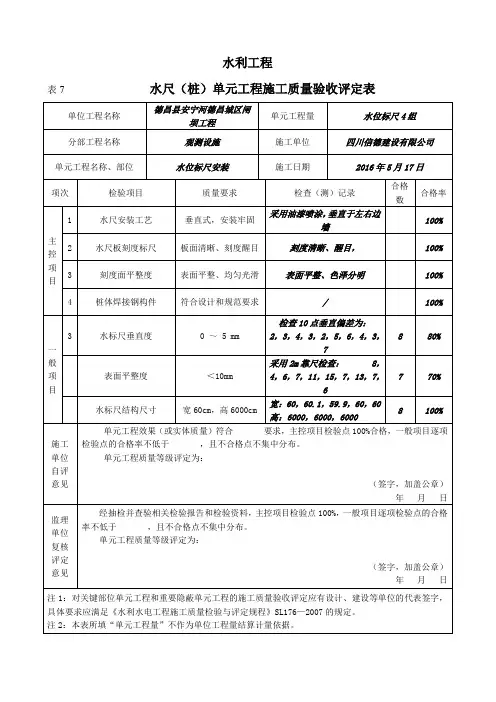 水位标尺
