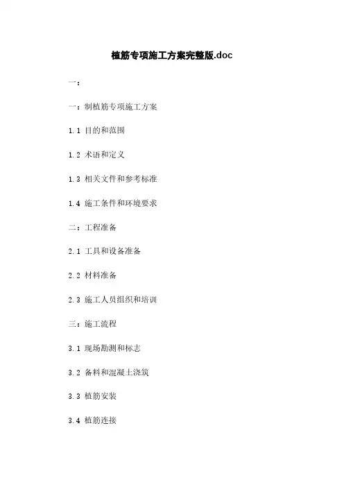 植筋专项施工方案完整版.doc