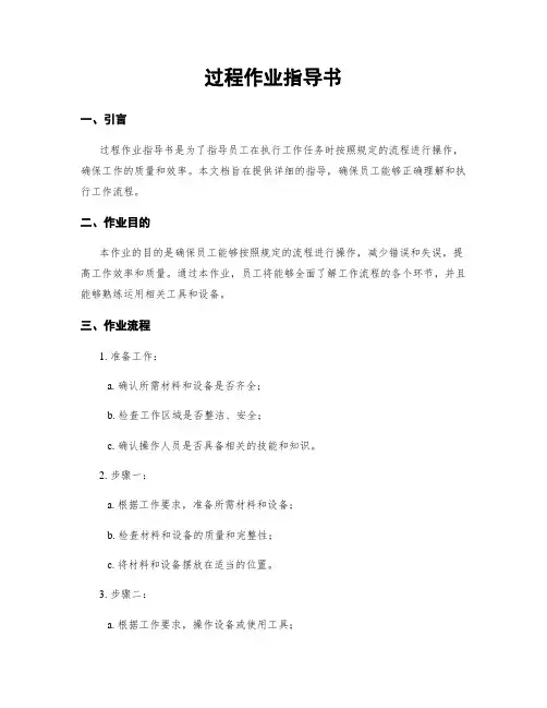 过程作业指导书