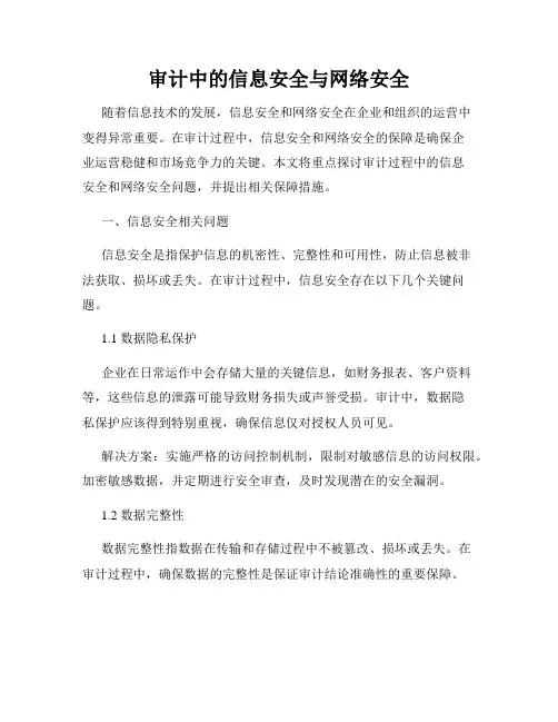 审计中的信息安全与网络安全