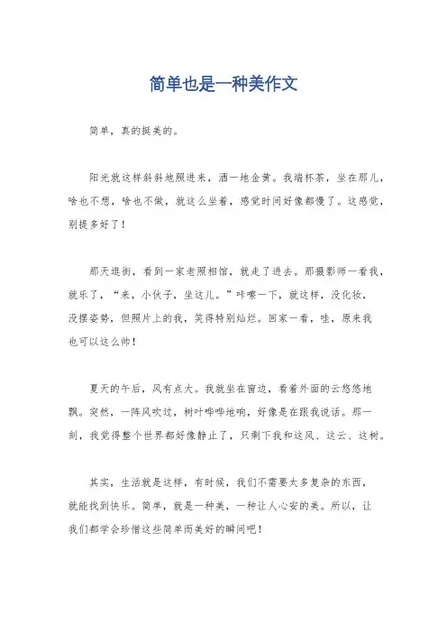 简单也是一种美作文