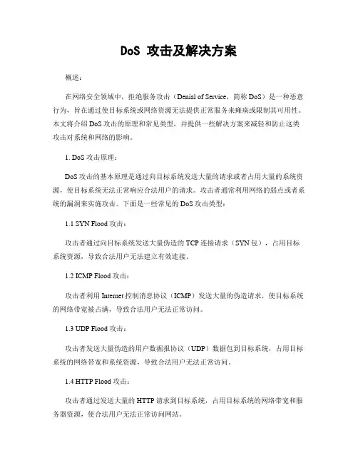 DoS 攻击及解决方案