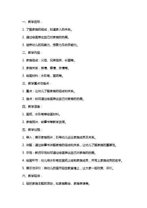 中班美术教案：我爱我家