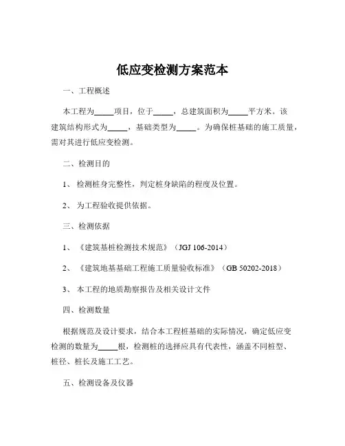 低应变检测方案范本