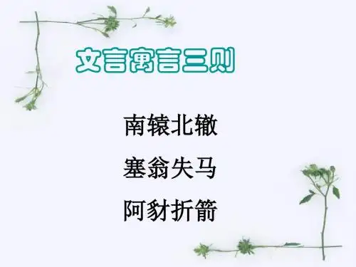 寓言三则