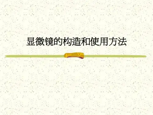 显微镜的构造和使用方法