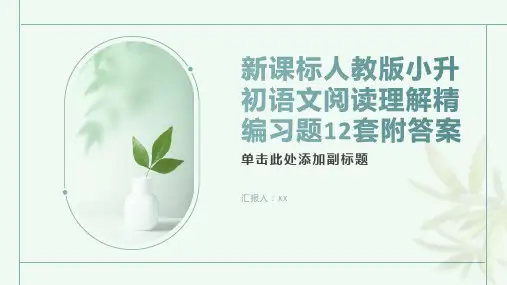 新课标人教版小升初语文阅读理解精编习题12套附答案
