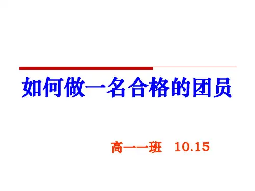 如何做一名合格的团员