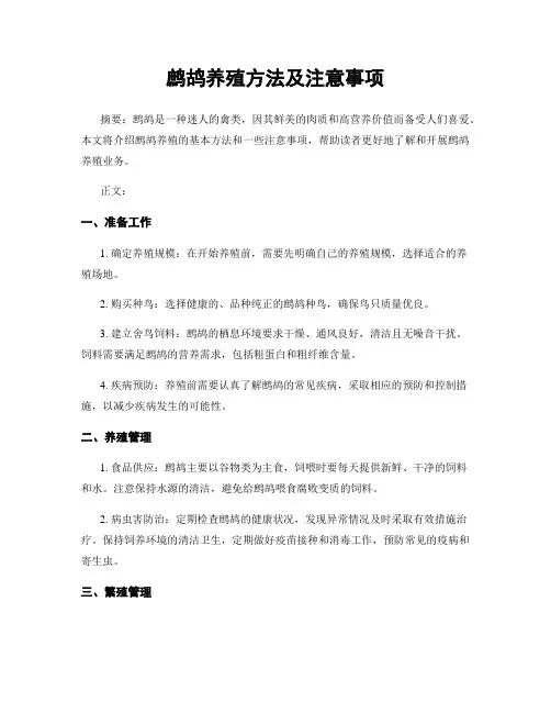 鹧鸪养殖方法及注意事项