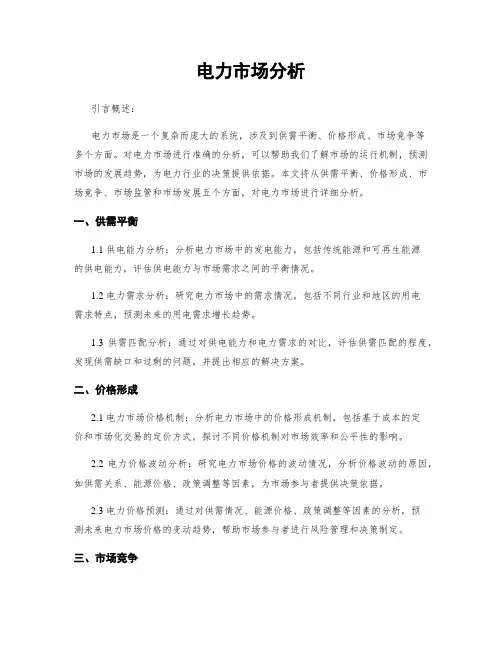 电力市场分析