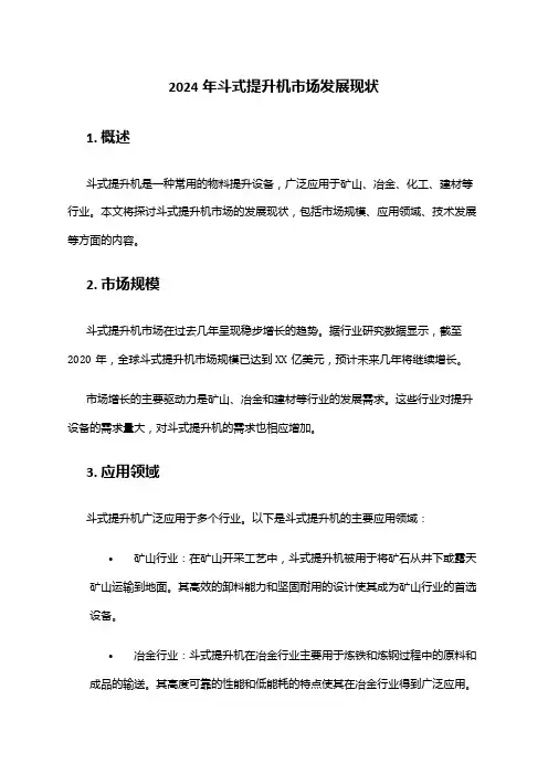 2024年斗式提升机市场发展现状