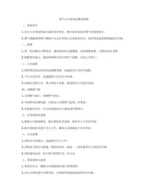 煤气火灾事故处置流程图