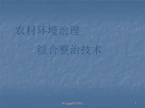农村环境治理综合整治技术PPT课件