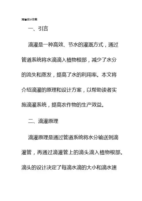 滴灌设计方案