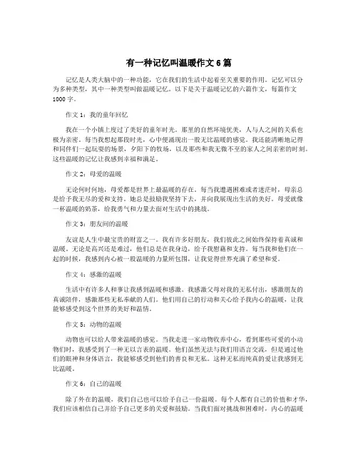 有一种记忆叫温暖作文6篇