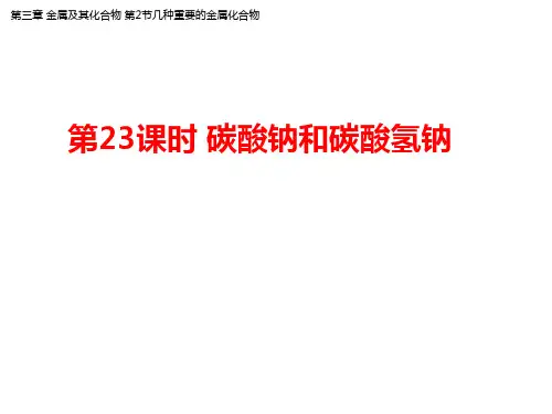 3.2碳酸钠和碳酸氢钠 课件-必修一