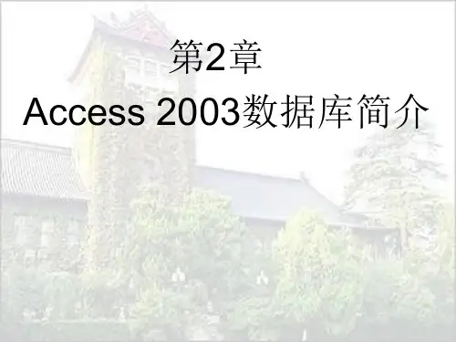 第2章 Access 2003 数据库简介