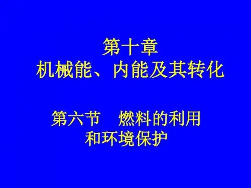 北师大版物理九年级第十章 第六节 燃料的利用和环境保护 课件