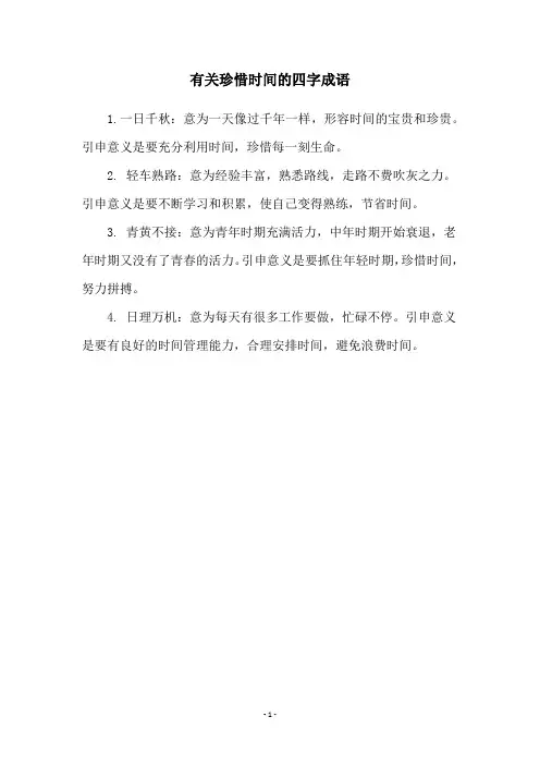 有关珍惜时间的四字成语