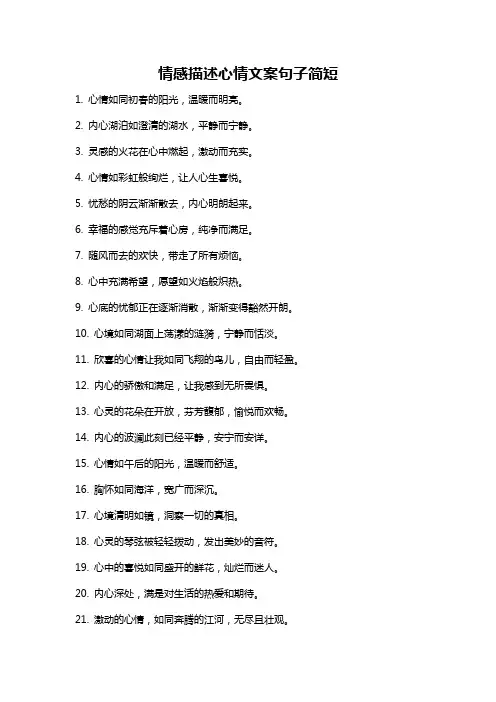 情感描述心情文案句子简短
