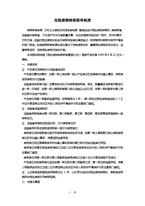 危险废物转移联单制度