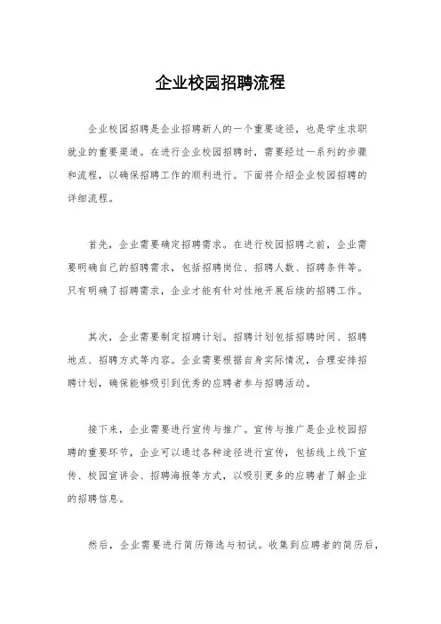 企业校园招聘流程