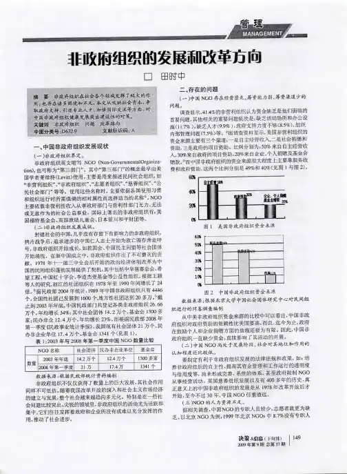 非政府组织的发展和改革方向