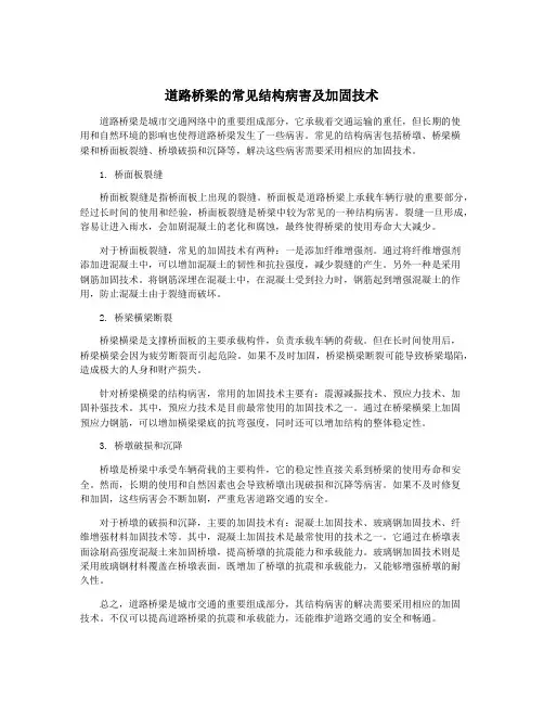 道路桥梁的常见结构病害及加固技术