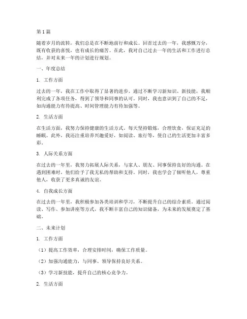 人生年度总结及计划(3篇)
