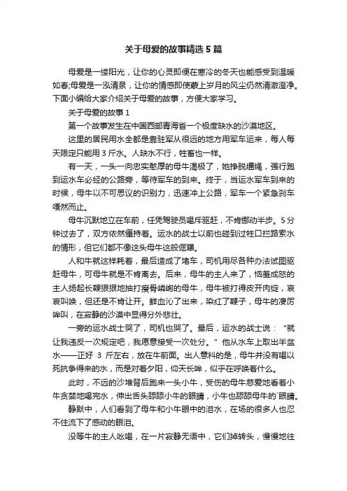 关于母爱的故事精选5篇