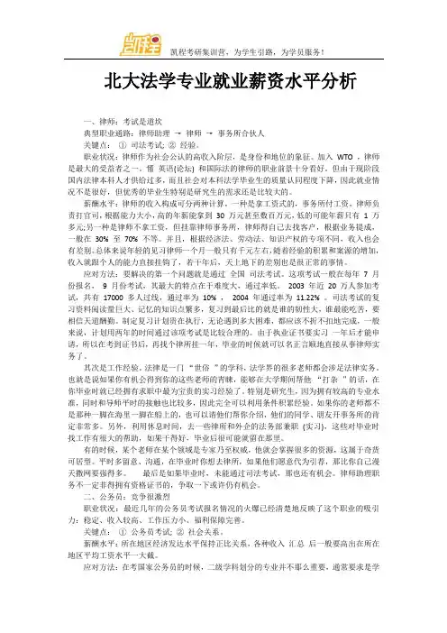 北大法学专业就业薪资水平分析