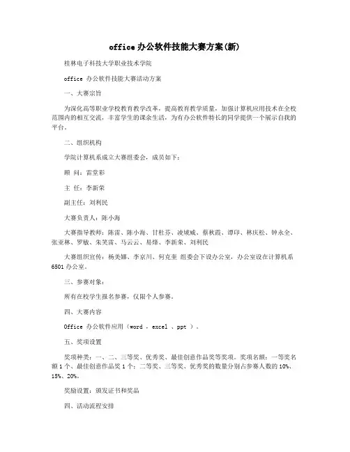 office办公软件技能大赛方案(新)