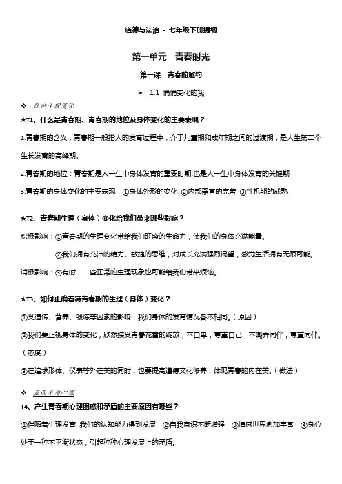 七下政治提纲(2020.6.6终极版)
