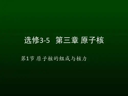 选修3-5-3.1原子核的组成与核力 核反应