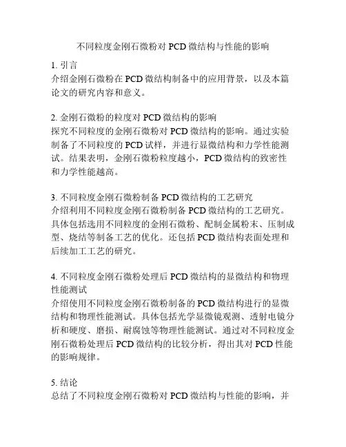 不同粒度金刚石微粉对PCD微结构与性能的影响