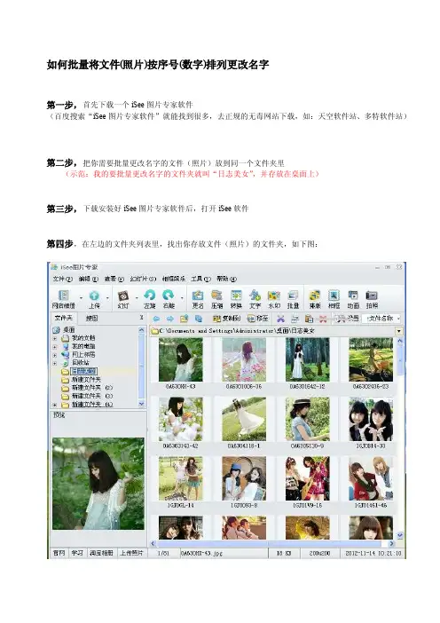 如何批量将文件（照片）按序号（数字）排列更改名字[资料]