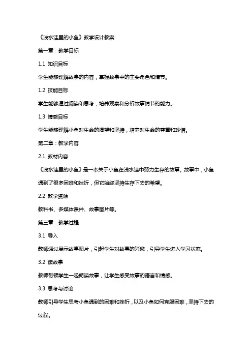 《浅水洼里的小鱼》教学设计教案