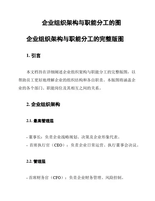 企业组织架构与职能分工的图