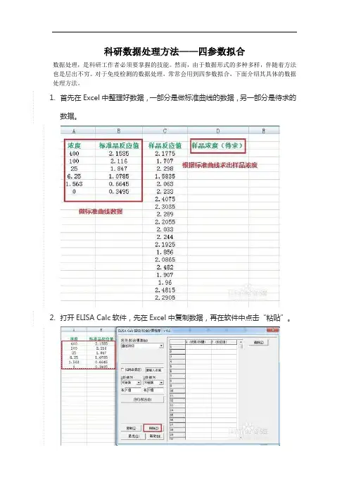 科研数据处理方法——logstic四参数拟合