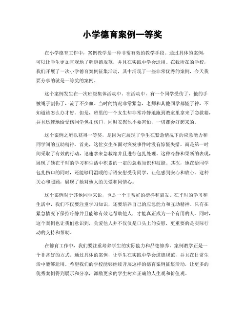 小学德育案例一等奖