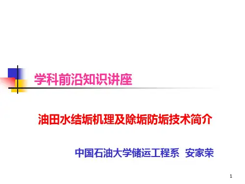 油田污水结垢机理及除垢防垢技术简介PPT课件