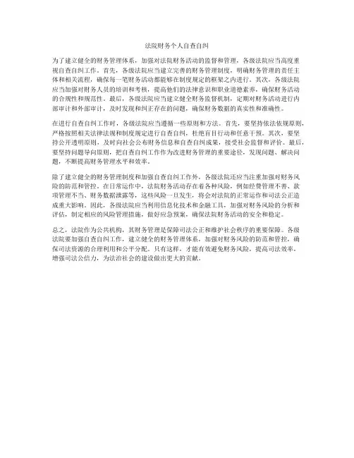 法院财务个人自查自纠